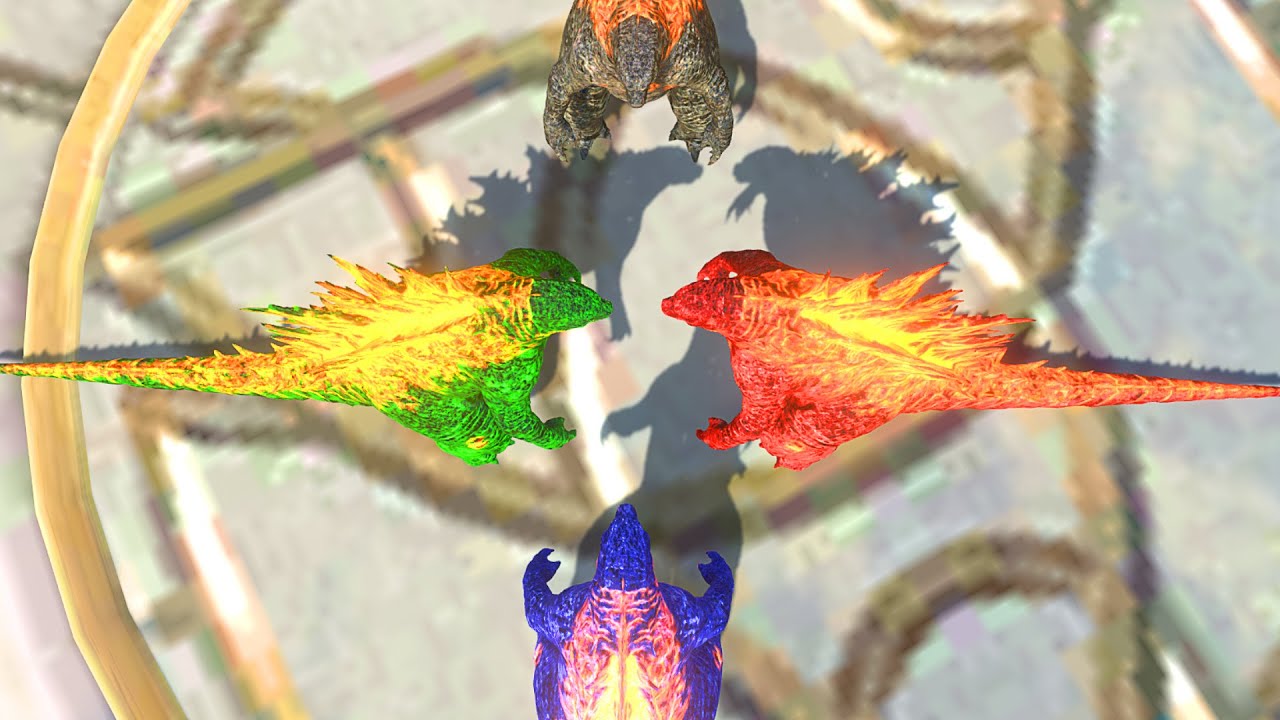 All GODZILLA BATTLE IN ELF_TERRAIN MAP - Animal Revolt Battle Simulator