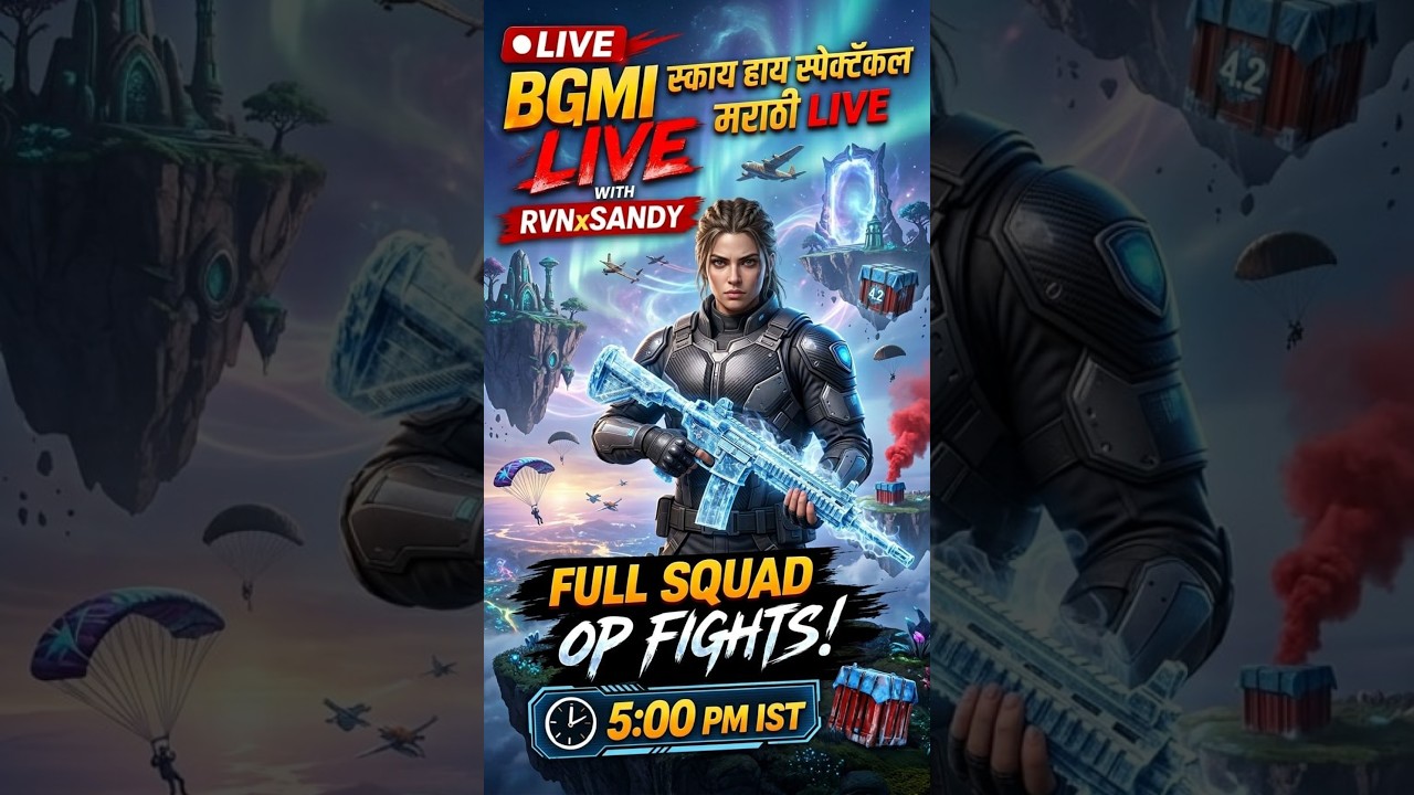 🔴 BGMI Marathi LIVE with RVNxSANDY | Full Squad OP Fights 😱 | 5:00 PM IST | #livestream #bgmilive
