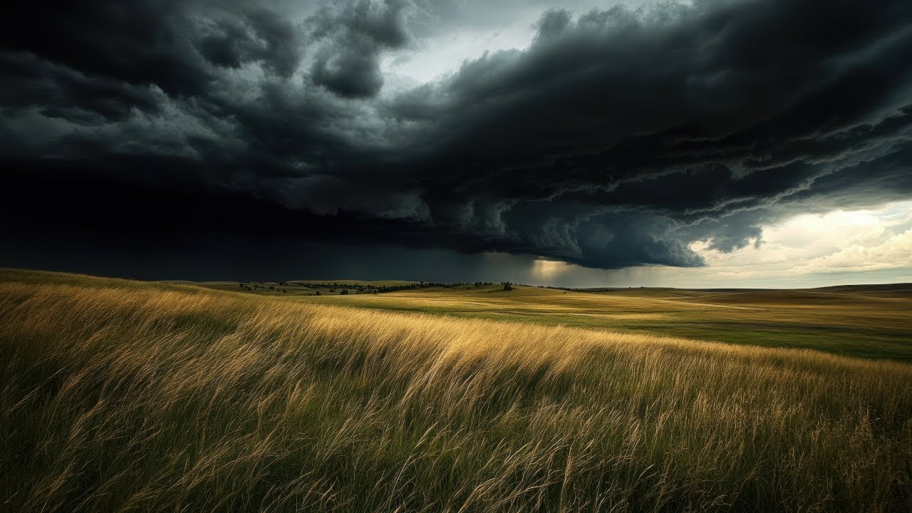 Night Wind Across Open Field | Steady Distant Airflow (5 Hours)