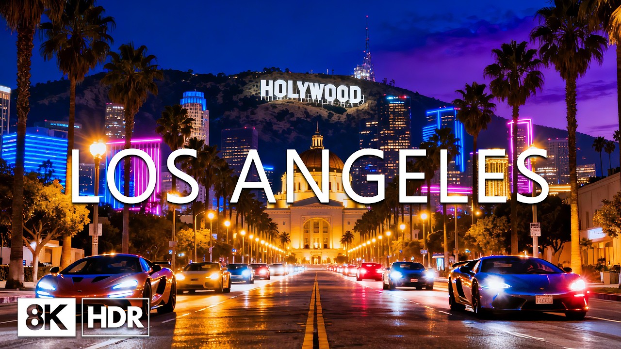 Los Angeles 2026 8K 🇺🇸 Iconic Hollywood Sign, Radiant Santa Monica Pier & Opulent Beverly Hills