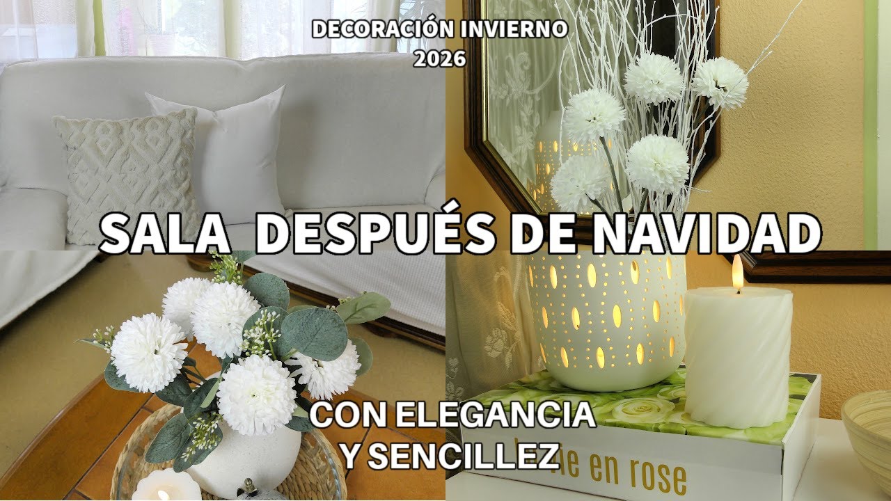 Cómo decorar tu entrada y sala pequeña después de Navidad ❄️ | Decoración natural y elegante