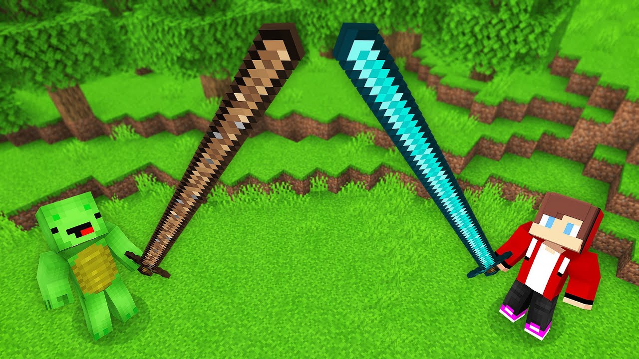 Mikey vs JJ LONGEST SWORD Survival Battle in Minecraft (Maizen)