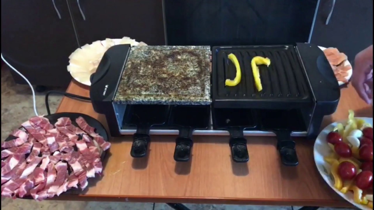 Рыба, кальмар, мясо на новой раклетнице-гриль KItfort KT-1647.