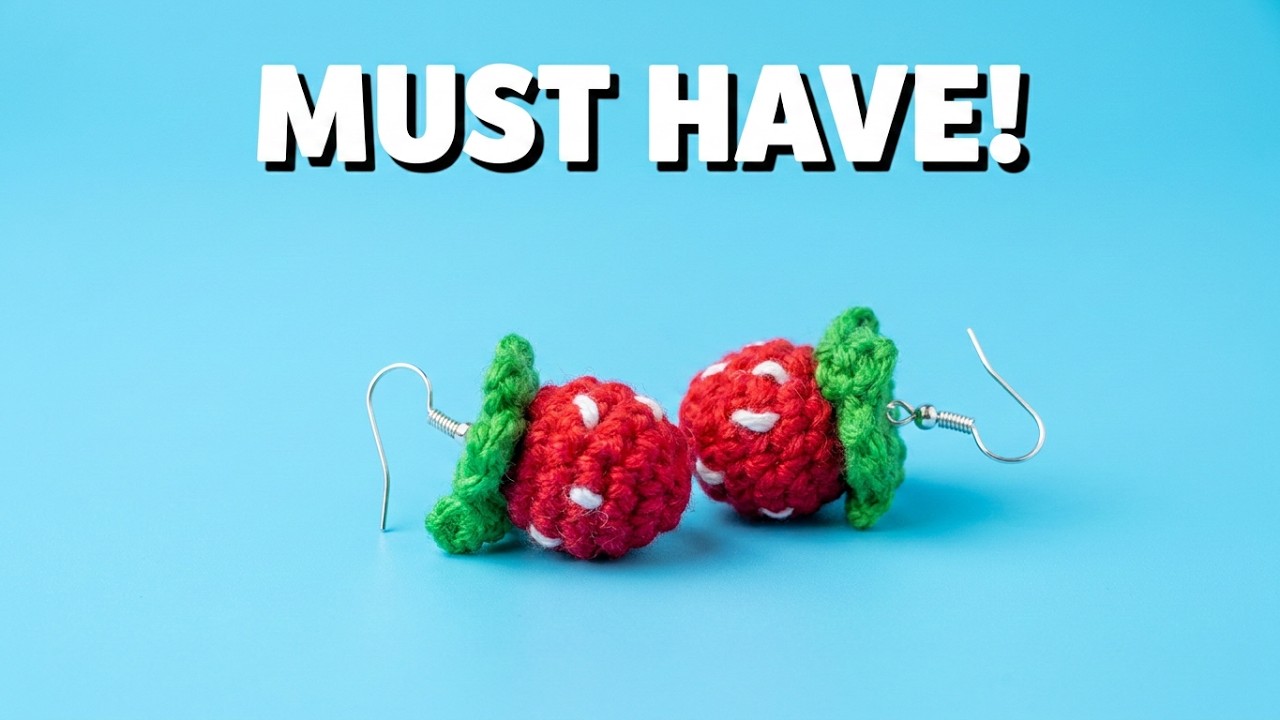 🍓 TUTORIAL PRÁCTICO ARETES  PARA VENDER 🍓| HOW TO CROCHET STRAWBERRY EARRINGS 🦊