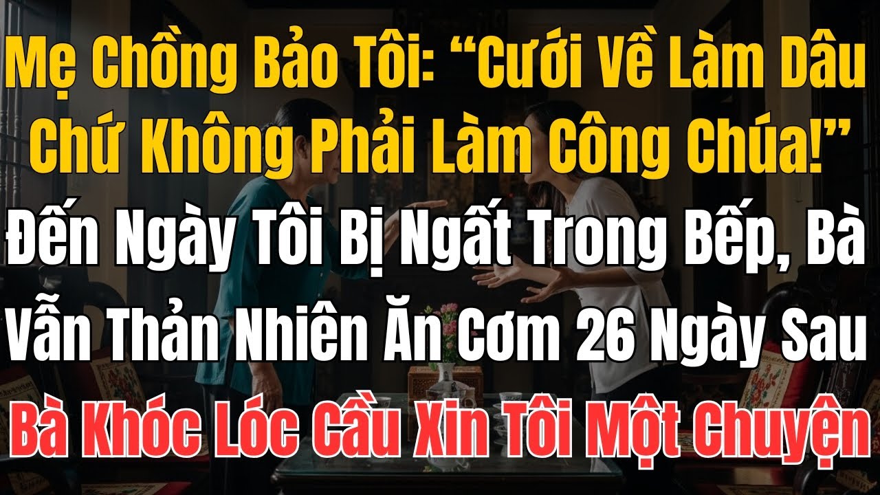 Mẹ Chồng Bảo Tôi: “Cưới Về Làm Dâu Chứ Không Phải Làm Công Chúa!” – Đến Ngày Tôi Bị Ngất Trong Bếp