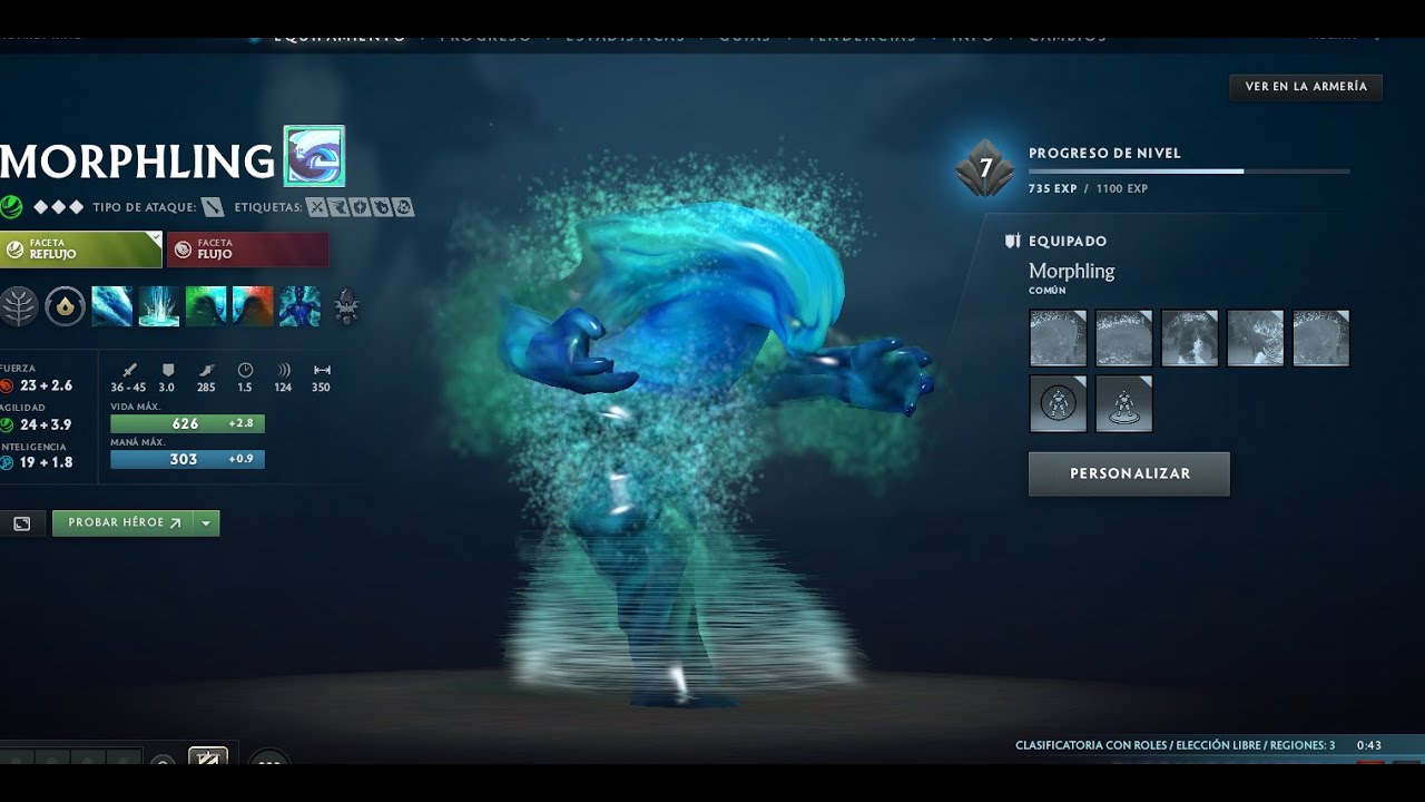 Dota 2 con héroes muy difíciles hasta llegar a Inmortal ( Morphling )