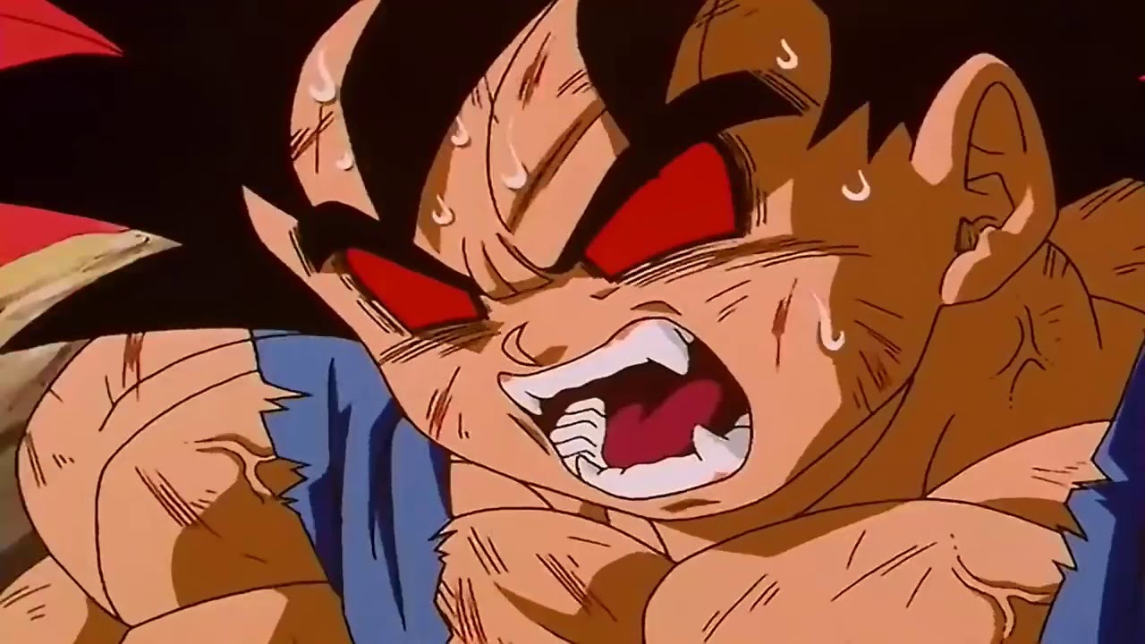 Dragon Ball GT -  Goku se Transforma num macaco gigante oozaru Dourado para derrotar Baby (Dublado)