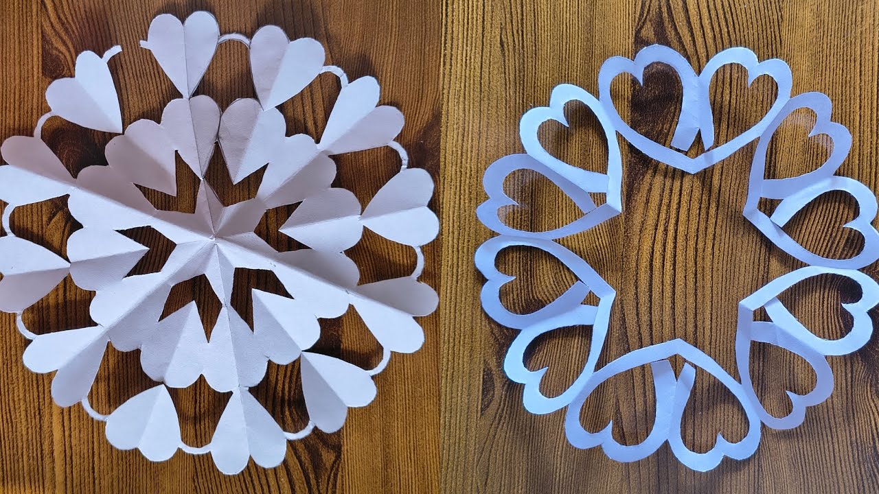 DIY making Easy paper snowflake ❄️❄️ ideas ☝🏻#diy#papersnowflake 