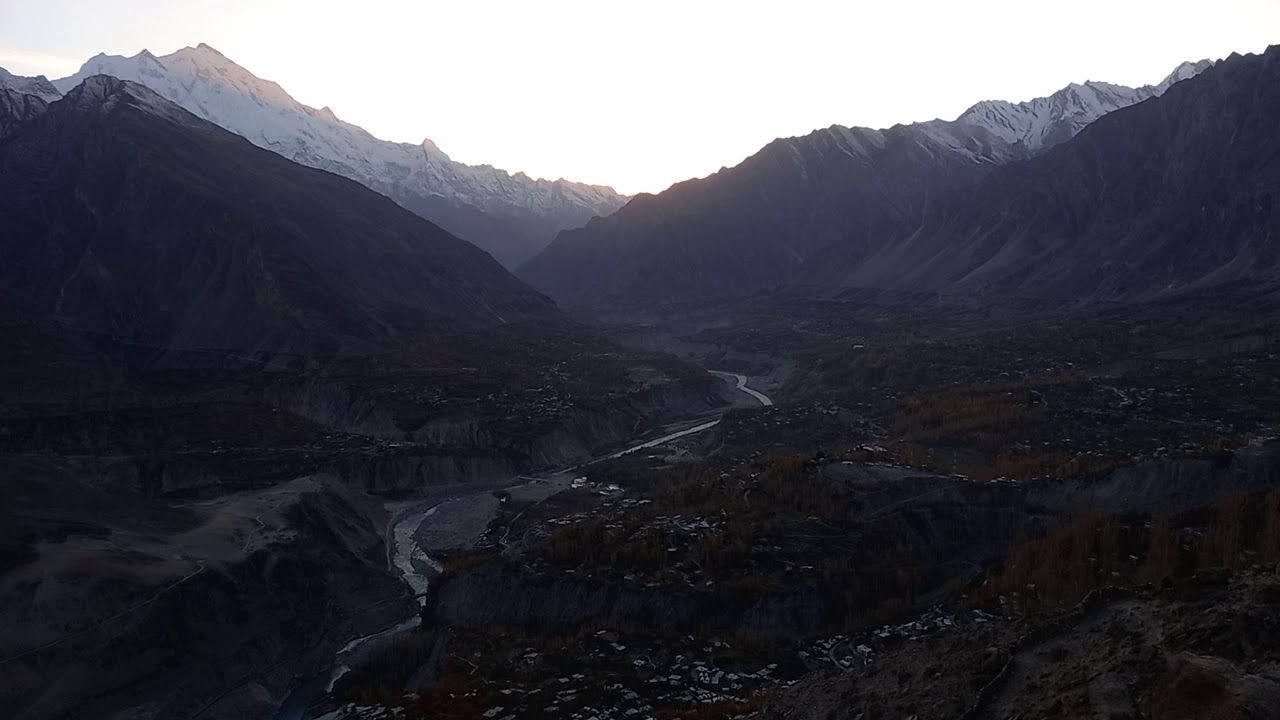 sunset time lapse at eagles nest hunza Pakistan