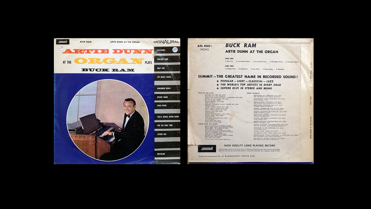 Artie Dunn At The Organ Plays Buck Ram (full album) - organist of The Three Suns, easy listening