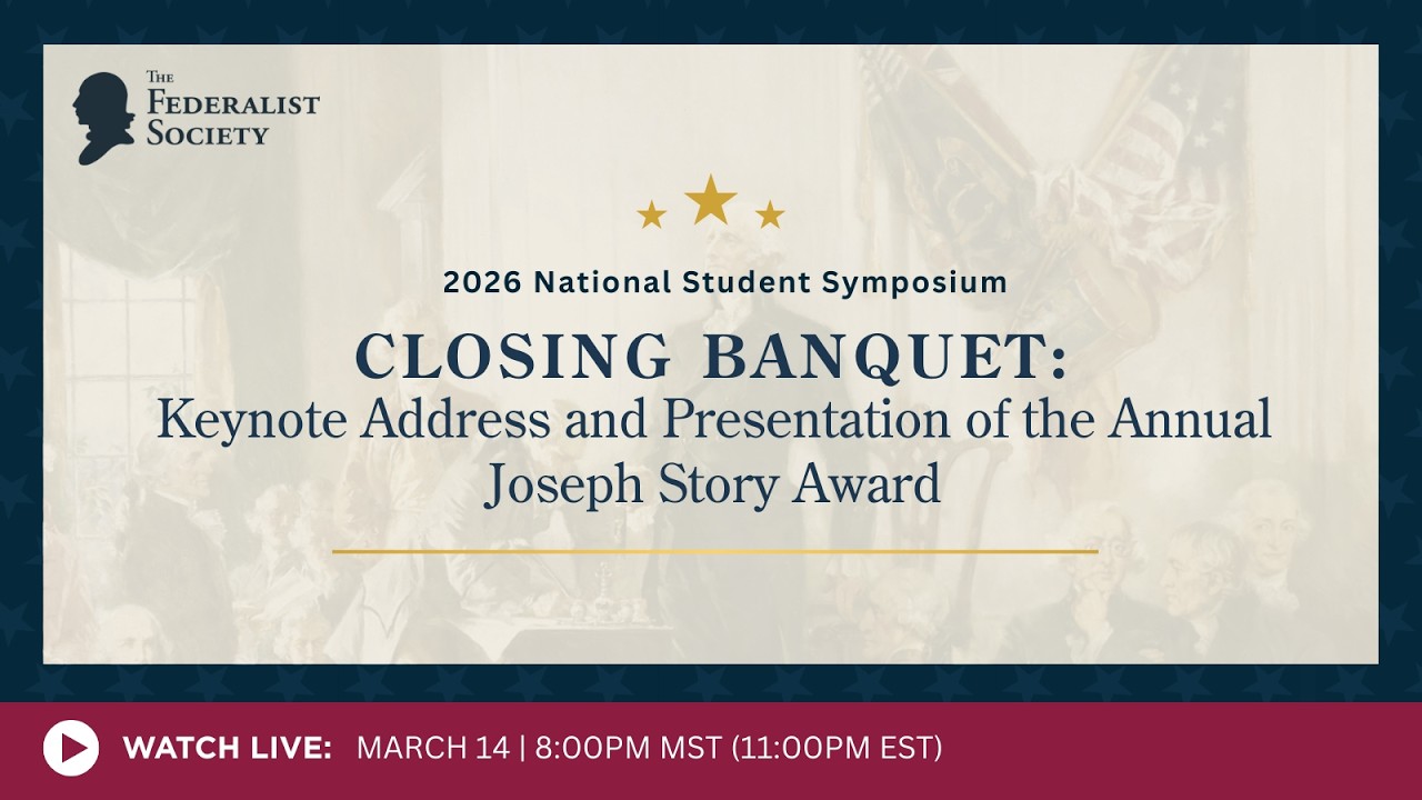 Closing Banquet: Keynote Address and Presentation of the Annual Joseph Story Award