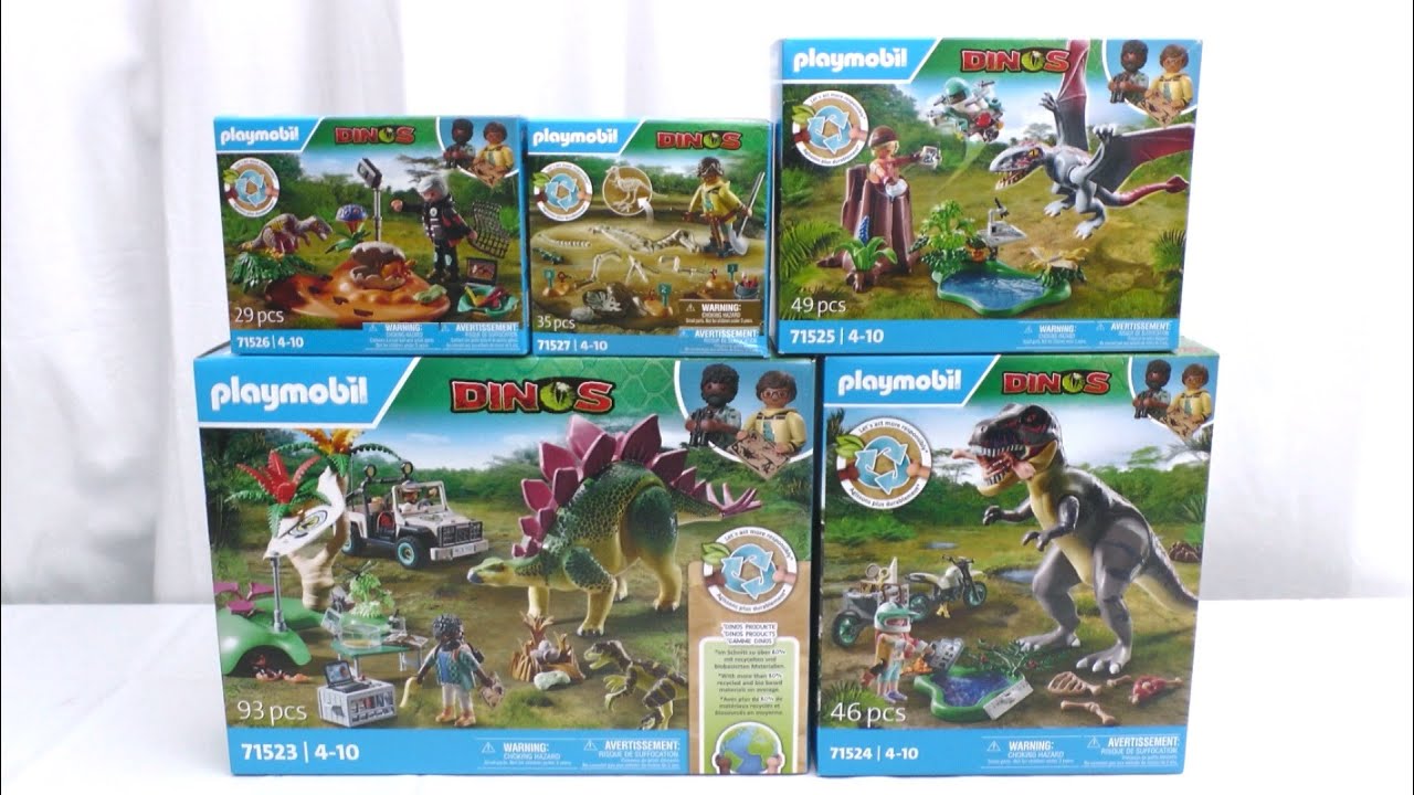 Unboxing Playmobil : Les dinosaures (2024) – 71523, 71524, 71525, 71526, 71527