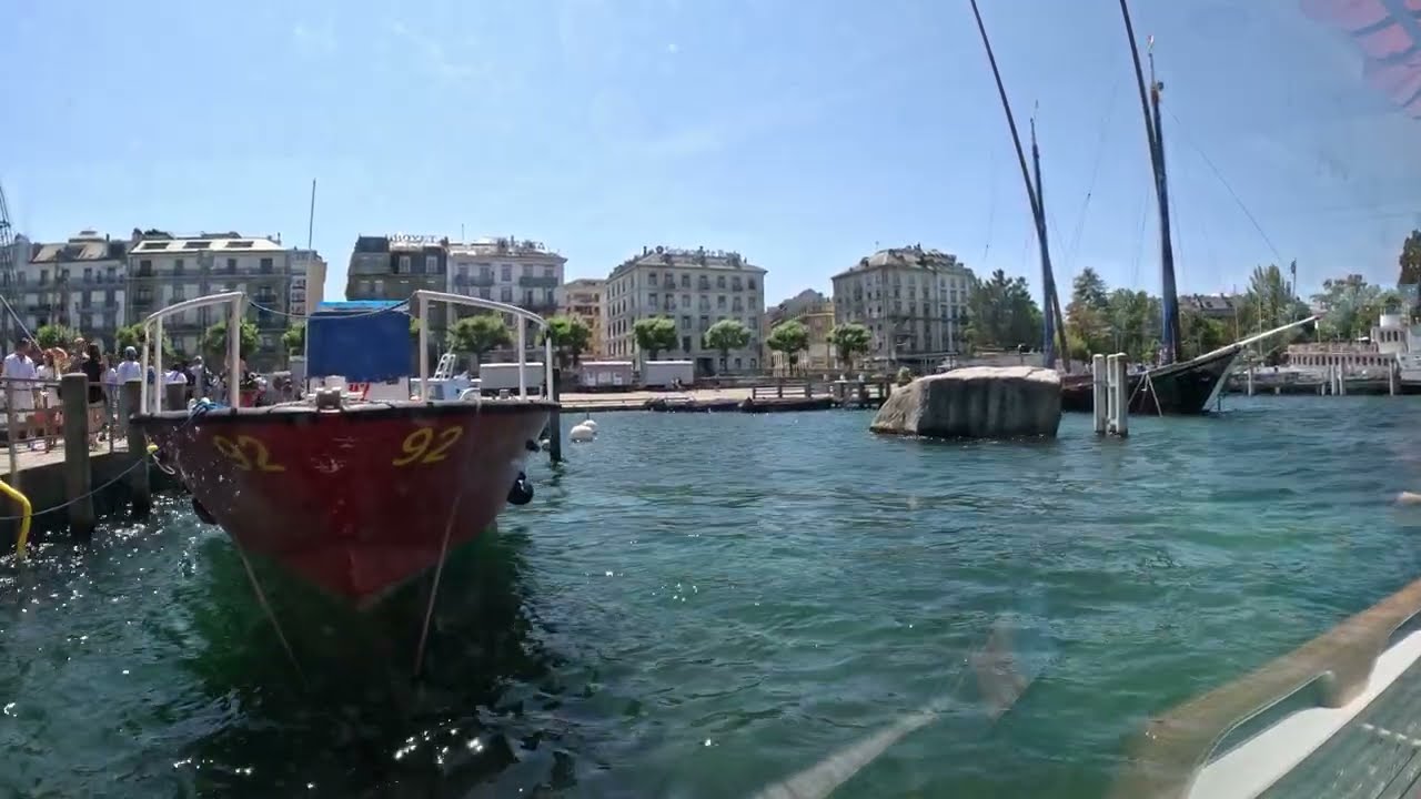 Taking a boat across Lake Geneva, Switzerland 2023