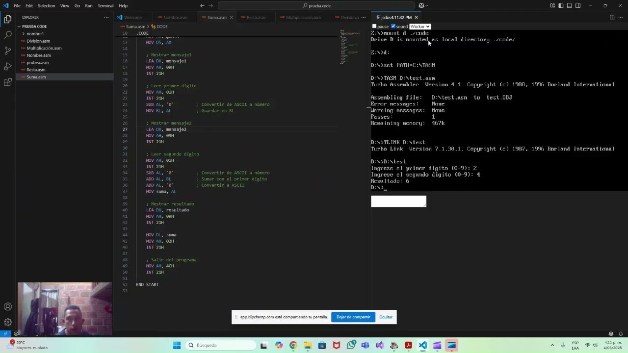 Instalación visual studio code y extension MASM/TASM