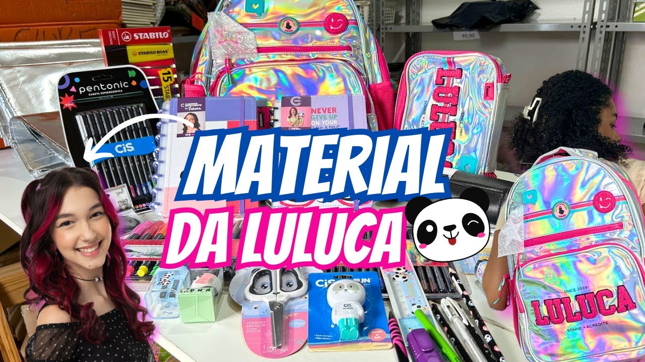 MATERIAL ESCOLAR DA LULUCA 🐼💜 | VOLTA AS AULAS 2024