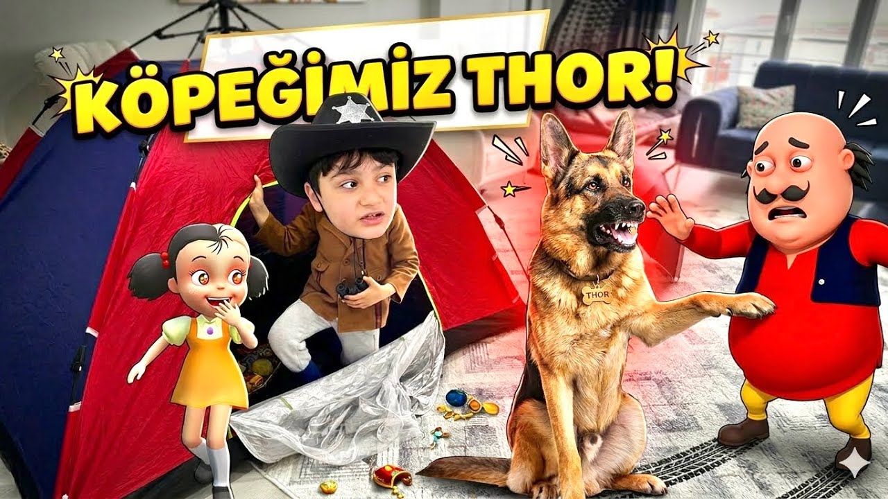 POYRAZ ELİF İLE BİRLİKTE ÇADIRA GELİRKEN KÖPEKLERİ THOR DA GELİYOR !