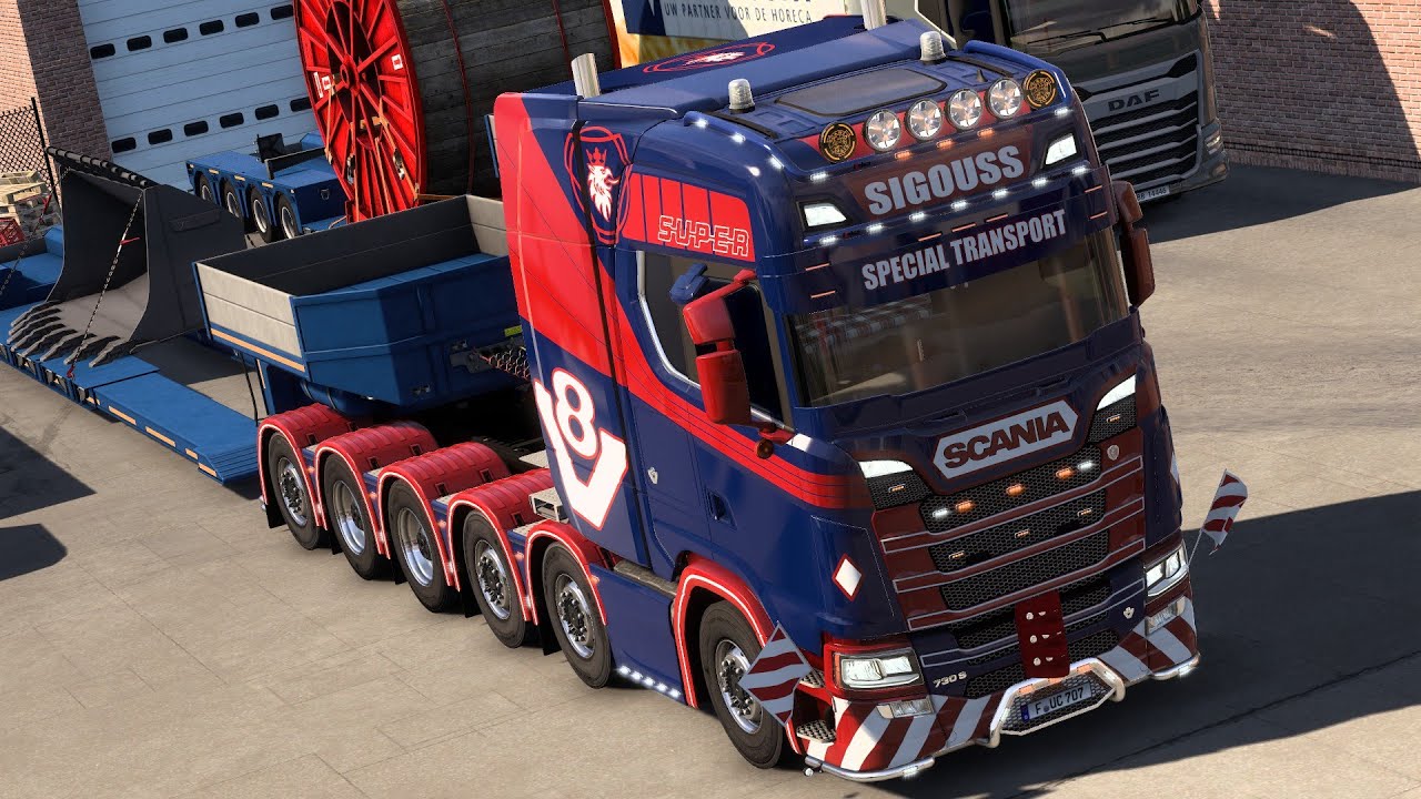 Красивая Scania V8 с колесной формулой 12х4 на крайнем севере