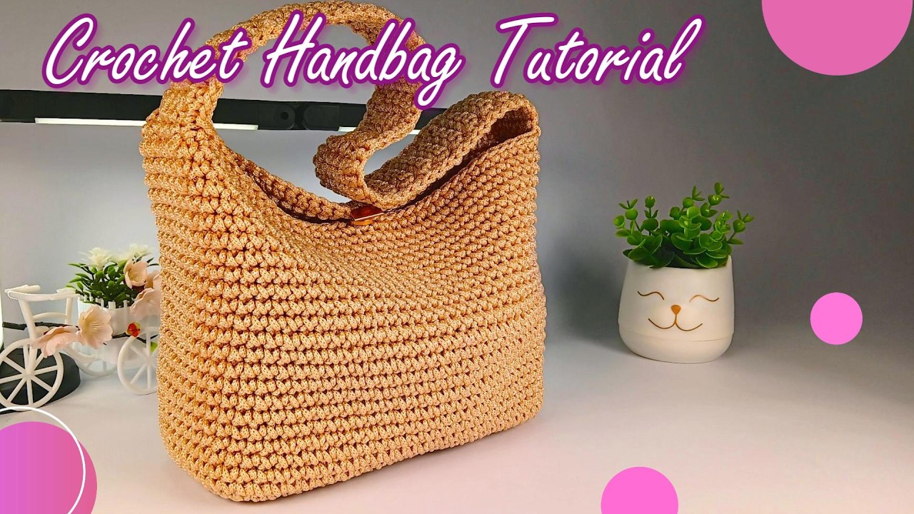 Easy Crochet Handbag Tutorial, 4K, Subtitles (EN)