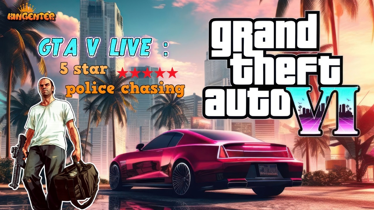 GTA 5 5 Star Wanted 😱 Insane Police Escape | KINGENTER#gta #shortslive #policepursuit