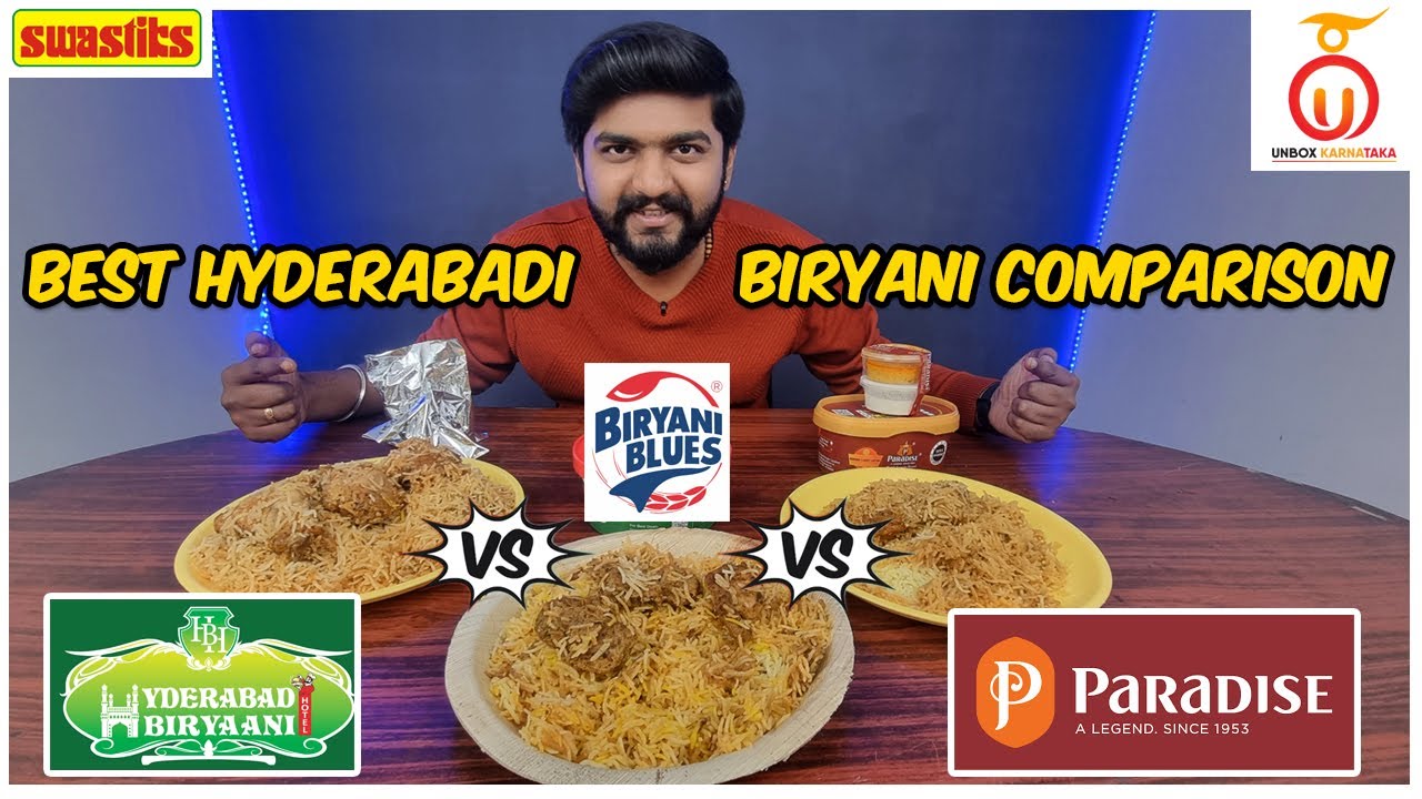 Best HYDERABADI BIRYANI in BANGALORE - Food Comparison Vlog | Kannada Food Review | Unbox Karnataka