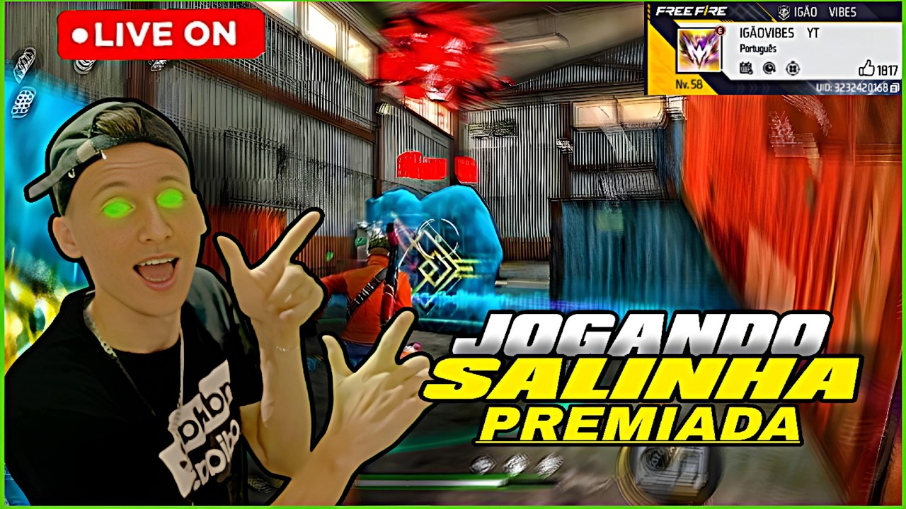 LIVE FF FREE FIRE - IGÃO VIBES AO VIVO - SALAS PERSONALIZADAS SORTEIOS E DIMAS #2kdeinscritos