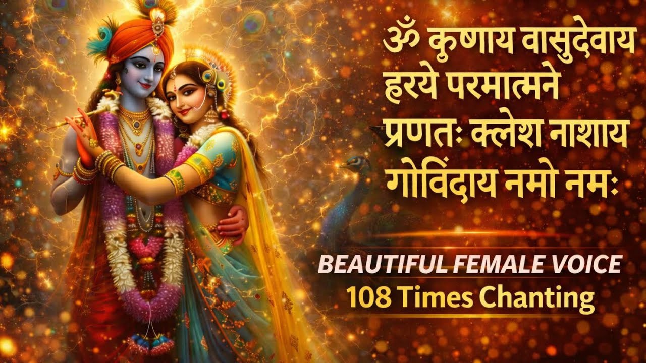 Krishna Mantra - Om Krishnaya Vasudevaya Haraye Paramatmane 108 Times | Bhakti Song | Krishna Bhajan