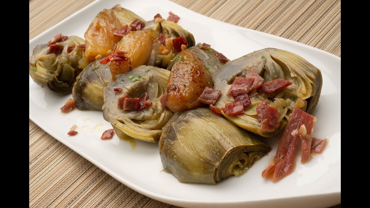 Alcachofas con chalotas y jamón - Karlos Arguiñano