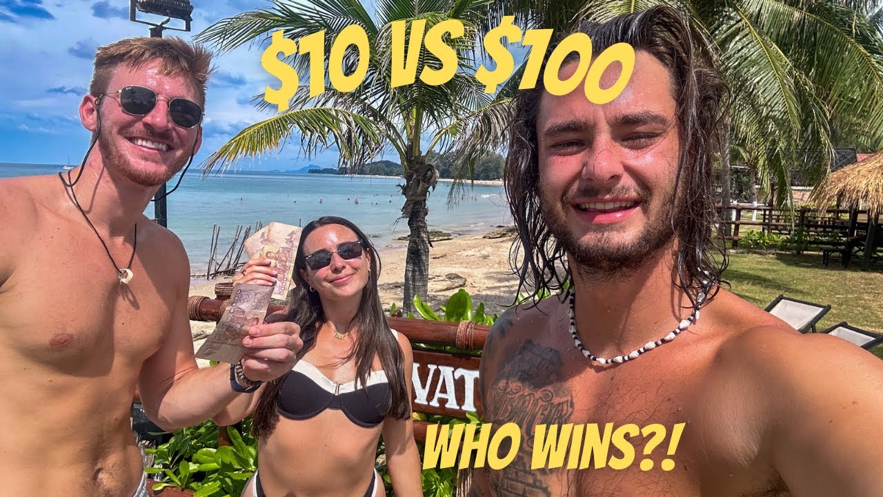 $10 vs $100 Budget Challenge in Koh Lanta, Thailand | Who Can Survive the Day?