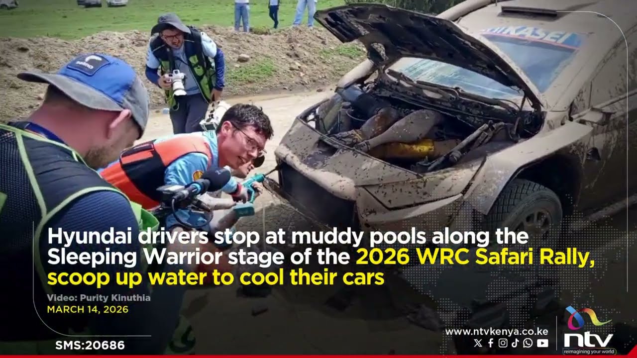 WRC Safari Rally 2026: Hyundai drivers stop at muddy pools, scoop up water to cool their cars