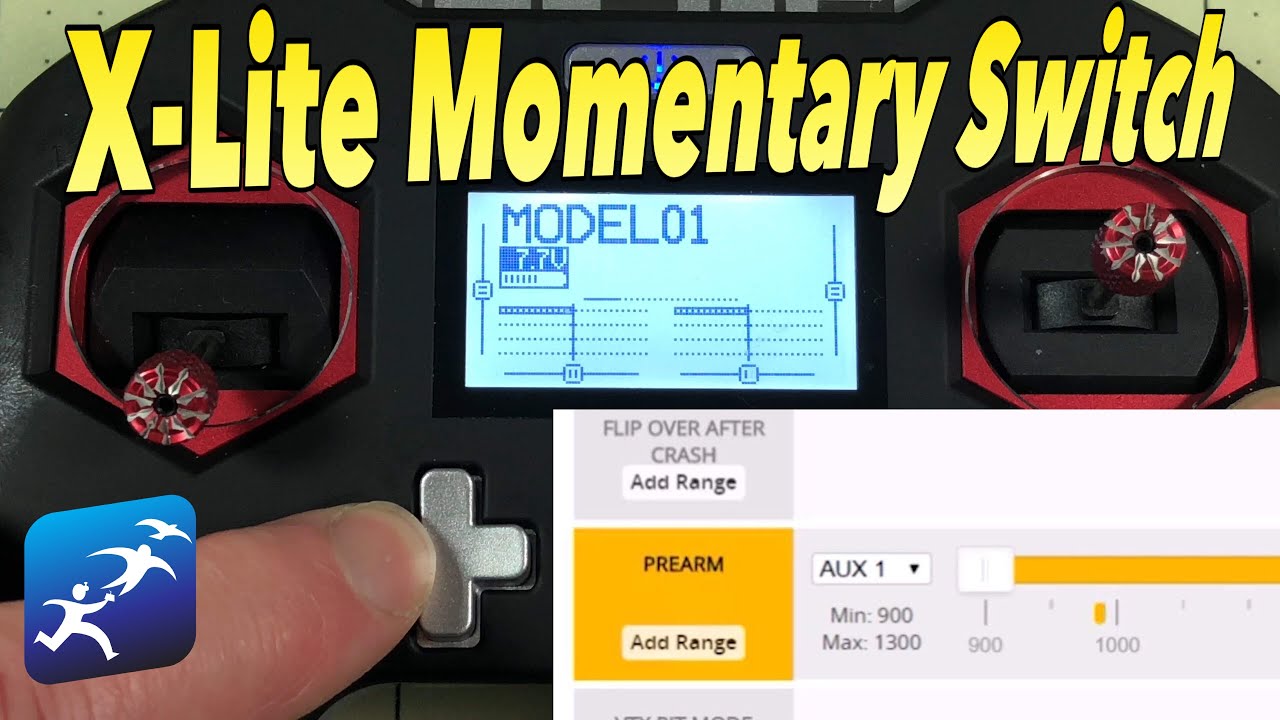 FrSky Taranis X-Lite Momentary Switches and PREARM | How to use the trim buttons
