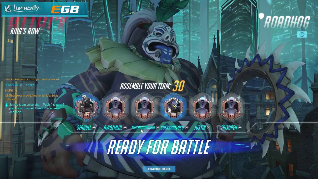 [PTR] Ranked Roadhog Attack/Defend King's Row