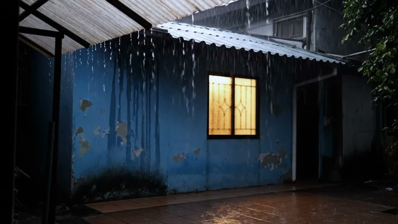 4K Rain Sounds for Sleeping Instantly – Thunderstorm at Night
