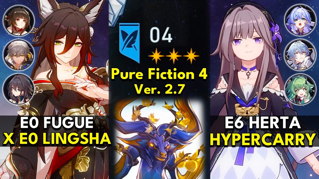 E0 Fugue x Lingsha & E6 Herta Hyper | Pure Fiction Floor 4 3 Stars | Honkai: Star Rail 2.7