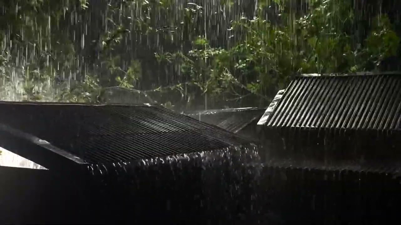 No Ads Rain Sounds for Sleeping - ASMR Extreme Heavy Rain On Tin Roof for Severe Night Insomnia