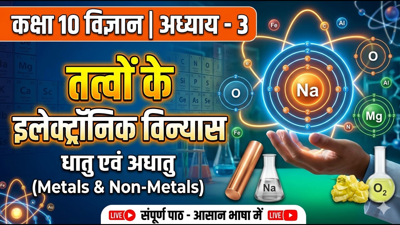 कक्षा 10 विज्ञान अध्याय 3 | तत्वों के इलेक्ट्रॉनिक विन्यास (Electronic Configuration) | सबसे आसान