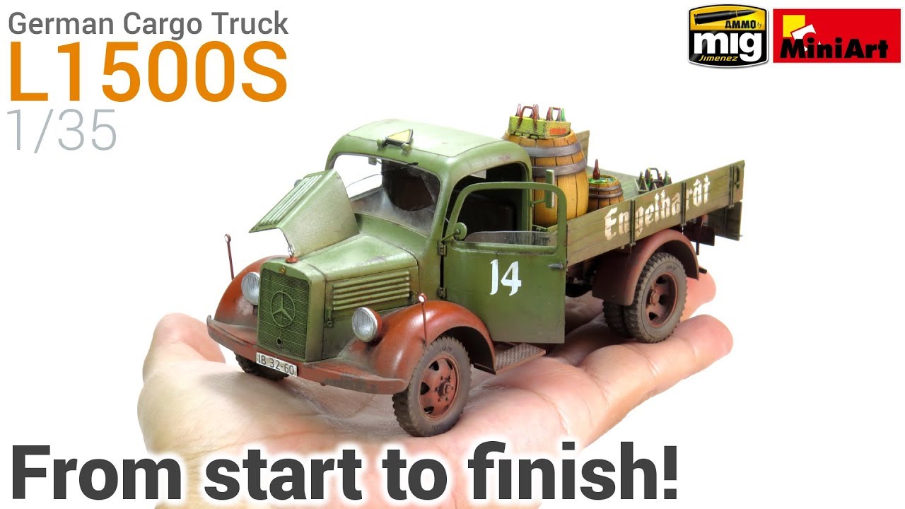 How to Build, Paint and Weather a realistic Scale Model! MiniArt's 1/35 German Cargo Truck L1500S