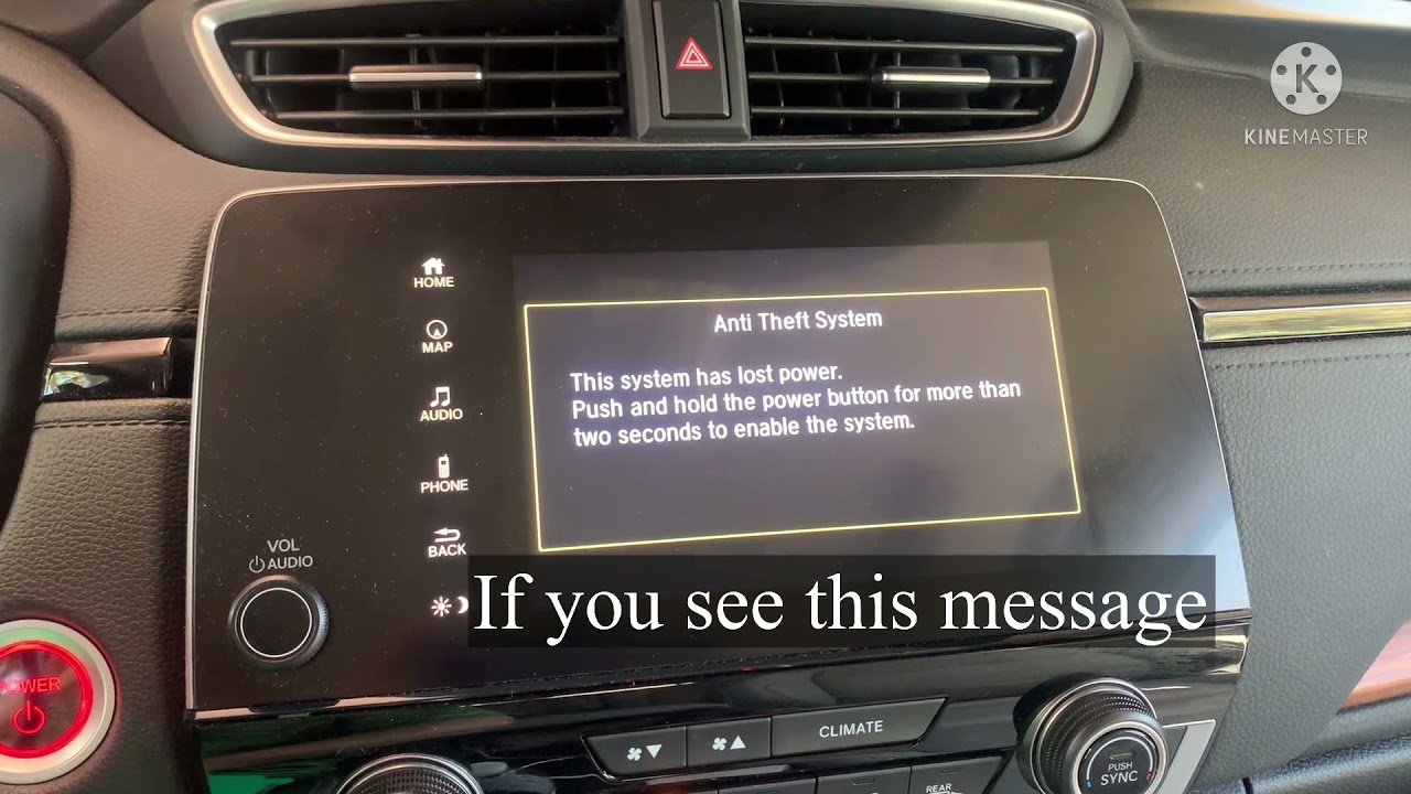 Honda 2020 CRV anti theft system problem