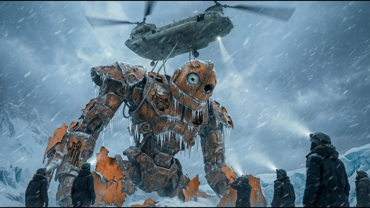 Epic Discovery: 100-Foot Iron Giant Alien Robot Found Frozen and Fully Restored to Power