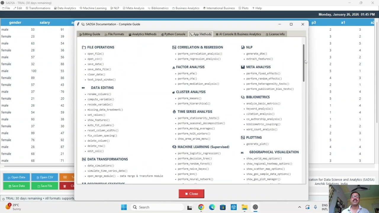 Access to Python Console in SADSA