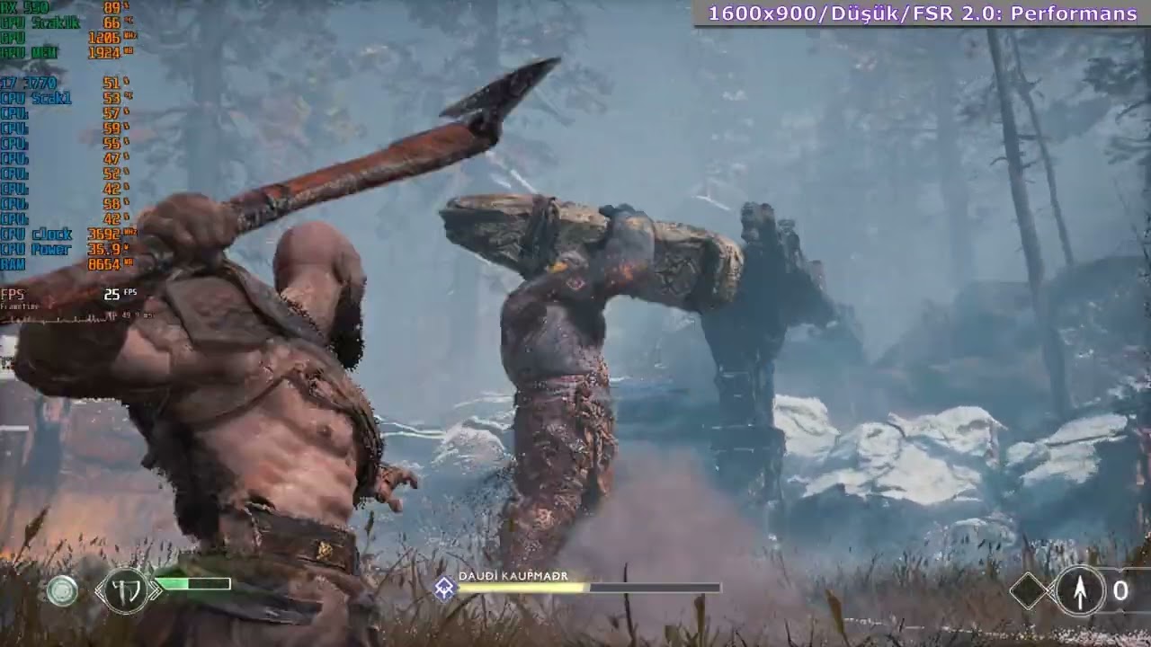 RX 550 | God of War | 900p, FSR, İşleme Ölçeği