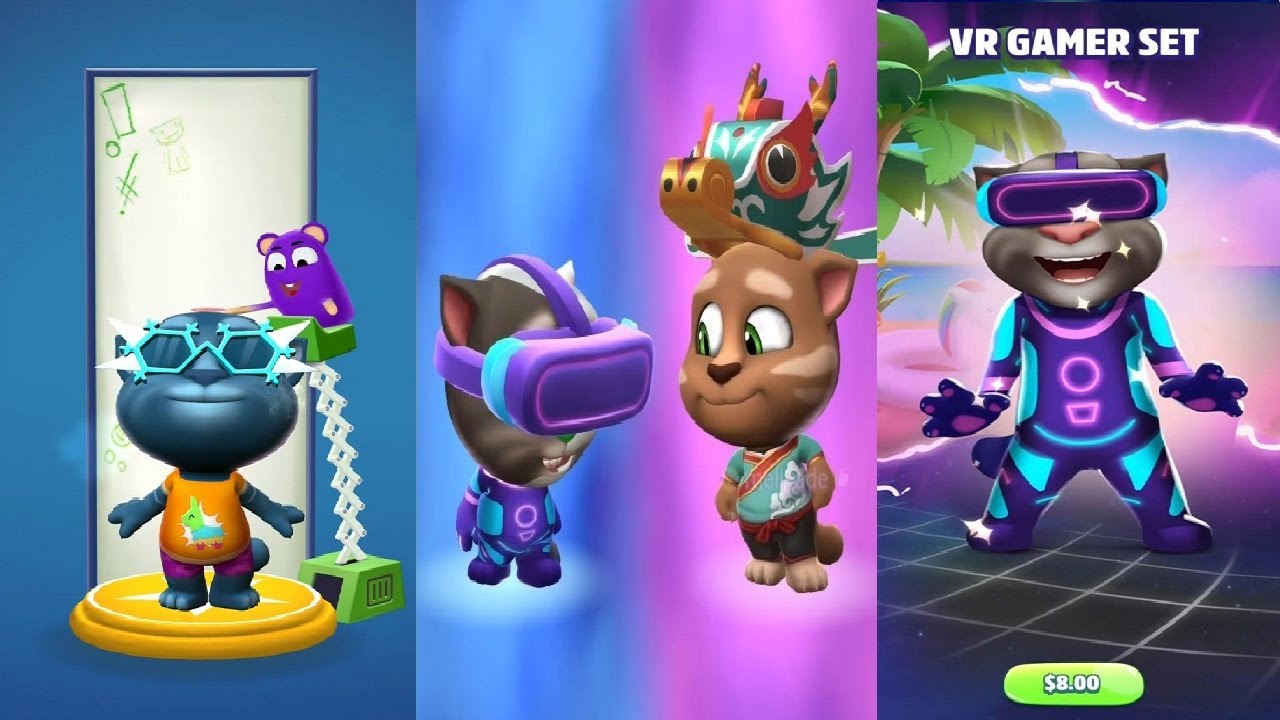 My Talking Tom 2 New Update 2025 Vr Gamer Set Unlocked Android iOS Gameplay HD