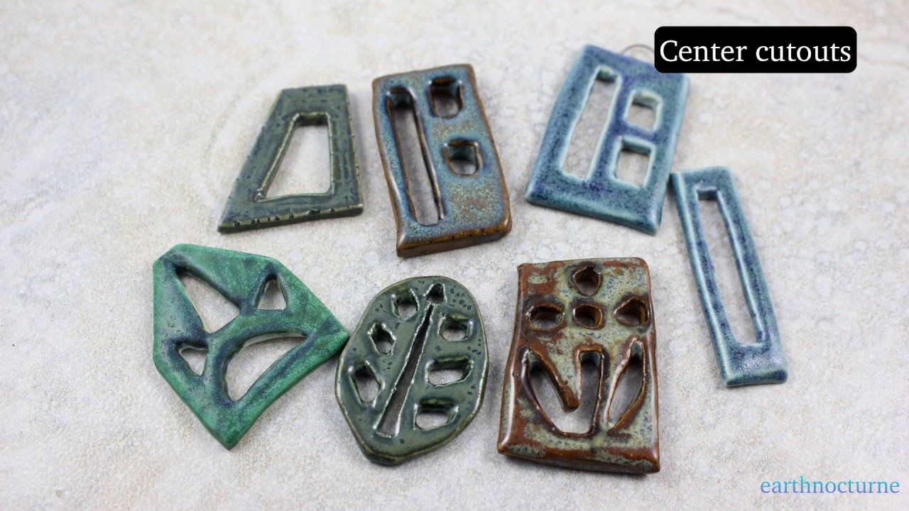 Freeform cut ceramic pendants from slabs, no cutters - Ceramic Beadmaking, Forming with Slabs Pt. 4