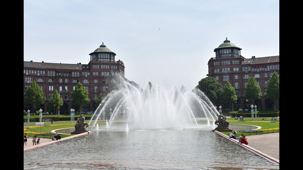 Day trip to Mannheim | Train trip in Germany| Sunny days | Water Fountain | Day trips near Frankfurt