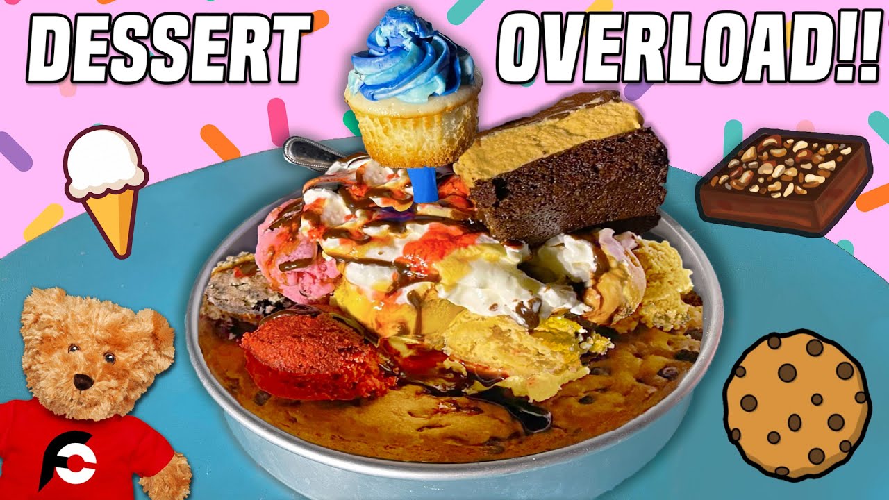 Cookie Dough-MG Dessert Challenge w/ Brookie, Ice Cream, and Cupcake!!