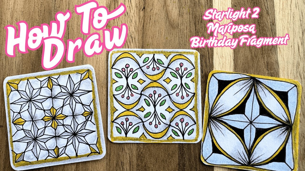 [12] How to Draw These 3 Patterns | Easy Zentangle For Beginners | Calm Satisfying