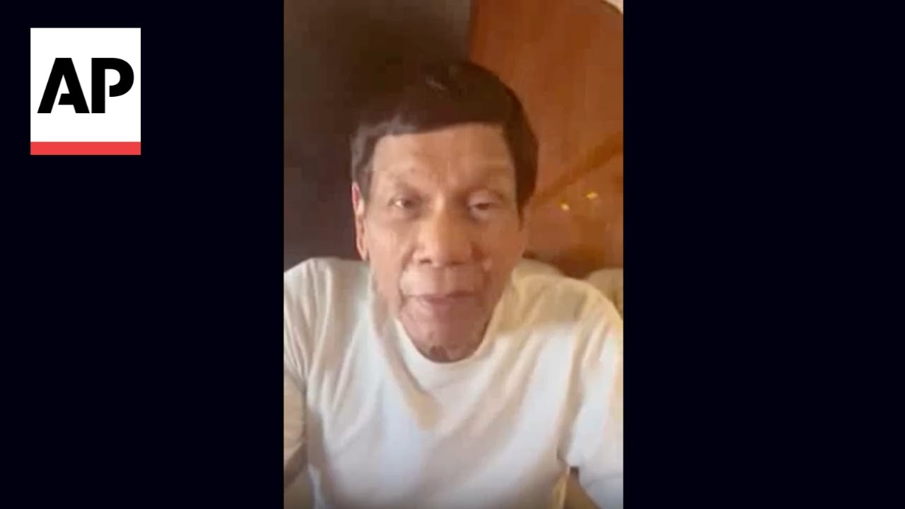 Former Philippines president records message for supporters on his way to ICC