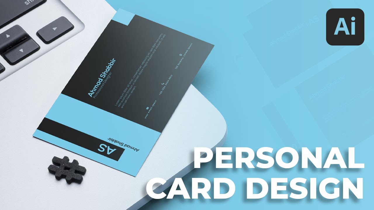 Business card design in illustrator in urdu/hindi |  Illustrator tutorial