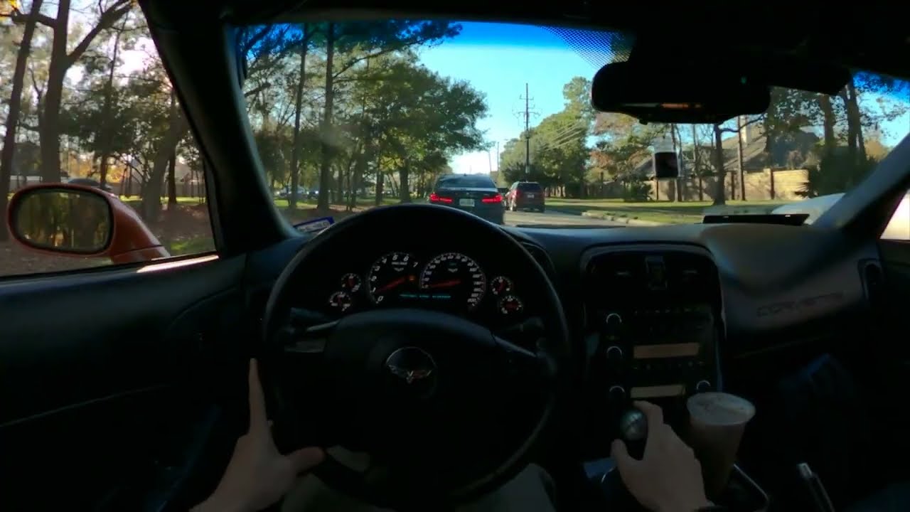 Straight piped C6 Corvette POV drive