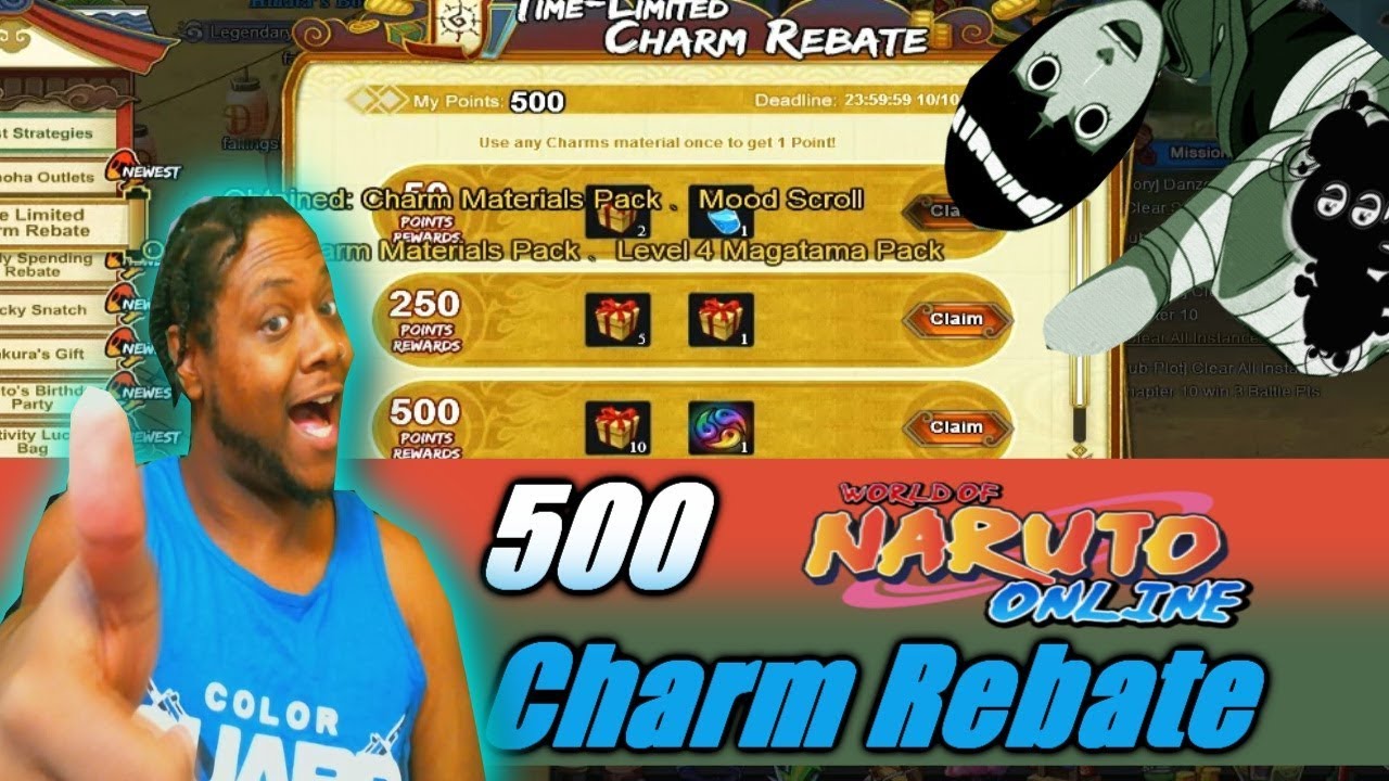 Naruto Online: Charm Rebate / 500 Charms / 1000 Bp Gain