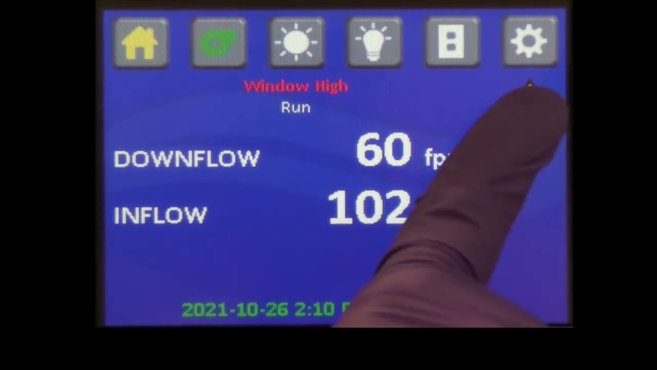 Window & Airflow Alarms on the TouchLink Control System (Biosafety Cabinet Class II Type A2)